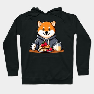 Shiba Inu Loves Strawberry Pancakes Hoodie